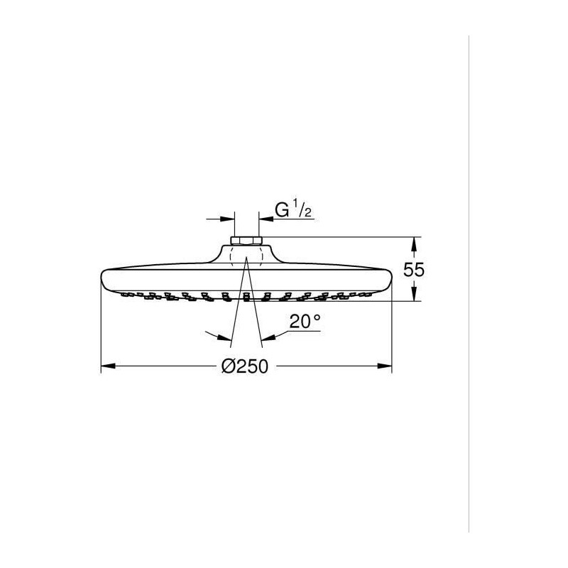 Round overhead shower - GROHE Vitalio Start 250 - 1 jet - 250 mm - Chr