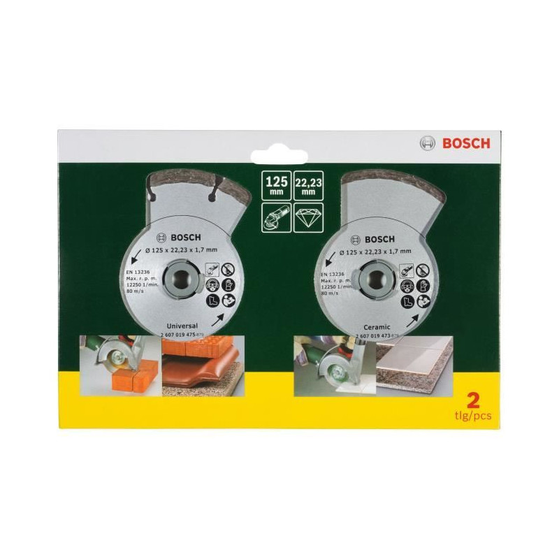 Bosch 2 Diamonds Disks 125mm Materials