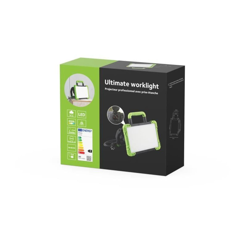 LED Floodlight - GAO - Construction site 30W - 3000 lumens, IP54, 3m c