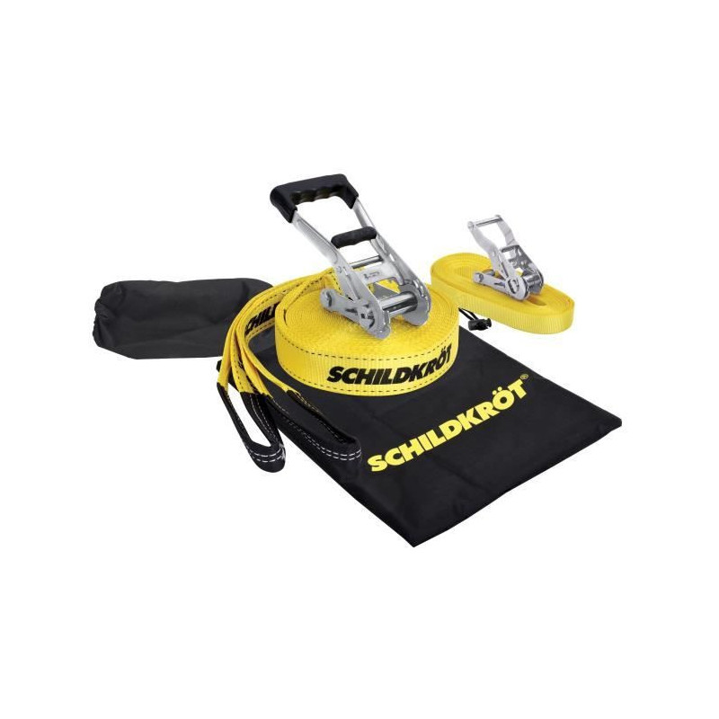 Slackline - SCHILDKROT - 15 m long x 5 cm wide - Metal ratchet - Train