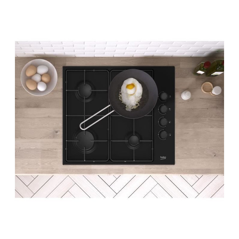 Gas hob - BEKO - 4 burners - 60 cm - HIGG64123SB