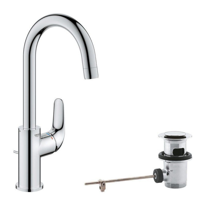 Single-lever basin mixer - GROHE Swift - 24330001 - Chrome - Size L -