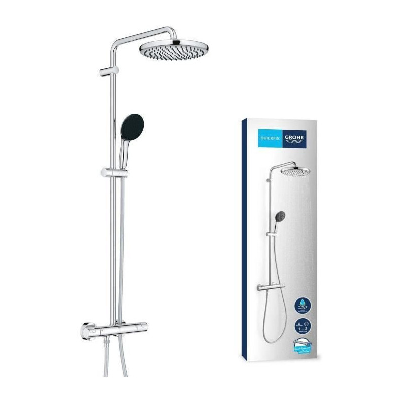 Shower column with thermostatic mixer - Water saving - GROHE Vitalio S