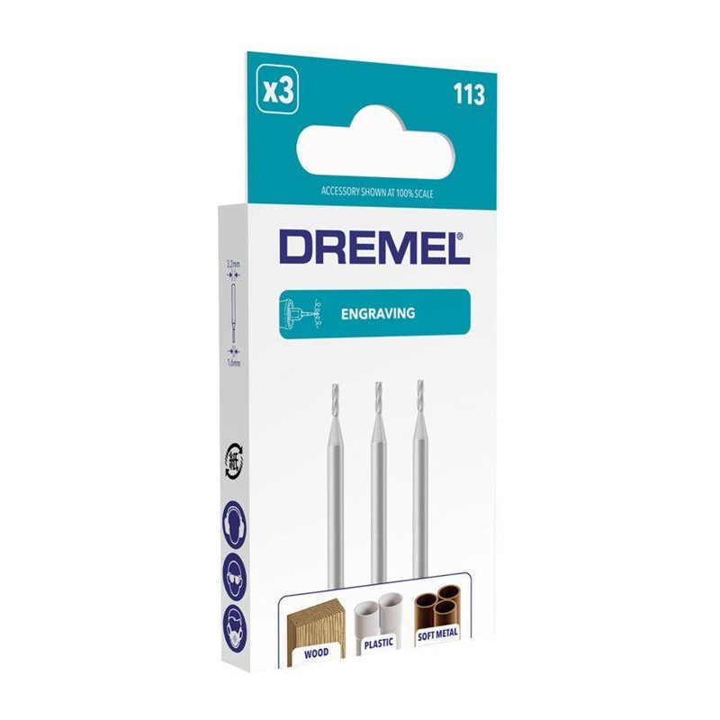 Set of 3 strawberries to engrave Dremel 113 (cylindrical, 1.6mm, to sc