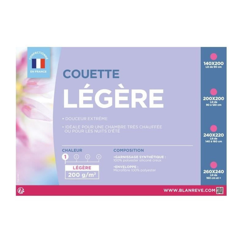 Blanreve Légere microfiber duvet - 200 x 200 cm - White