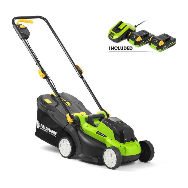 Cordless lawnmower - FIELDMANN - 20V - Cutting 33 cm - Max height 65 m
