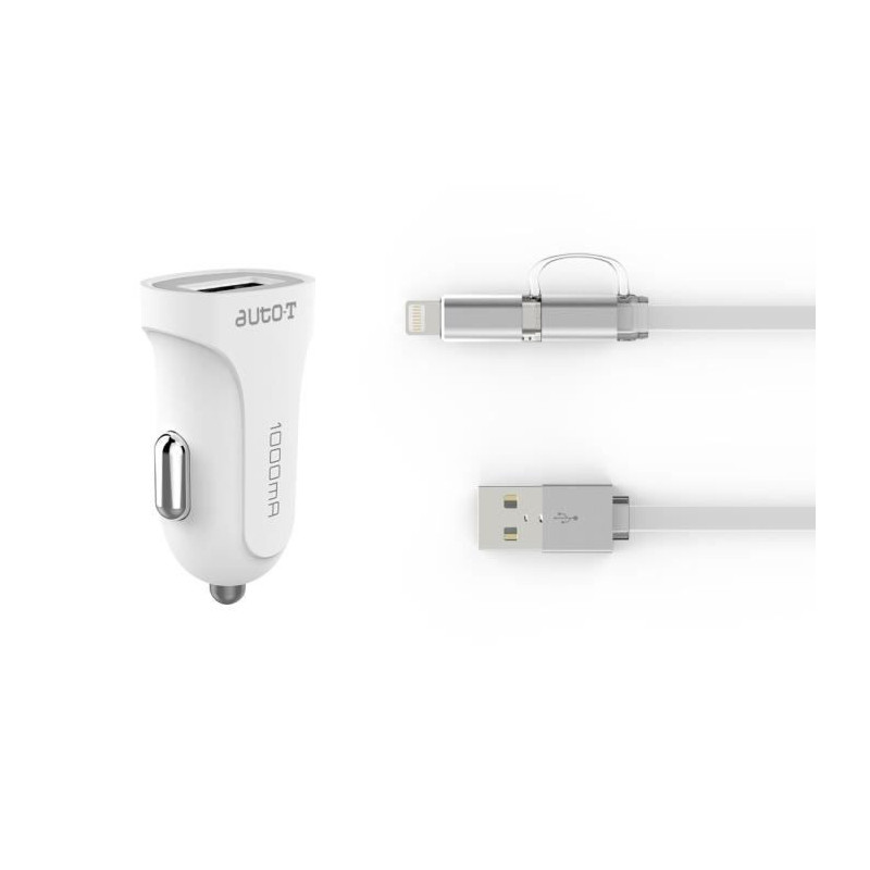 AUTO-T 12 / 24V charger kit + 2in1 micro-USB / IPhone cable