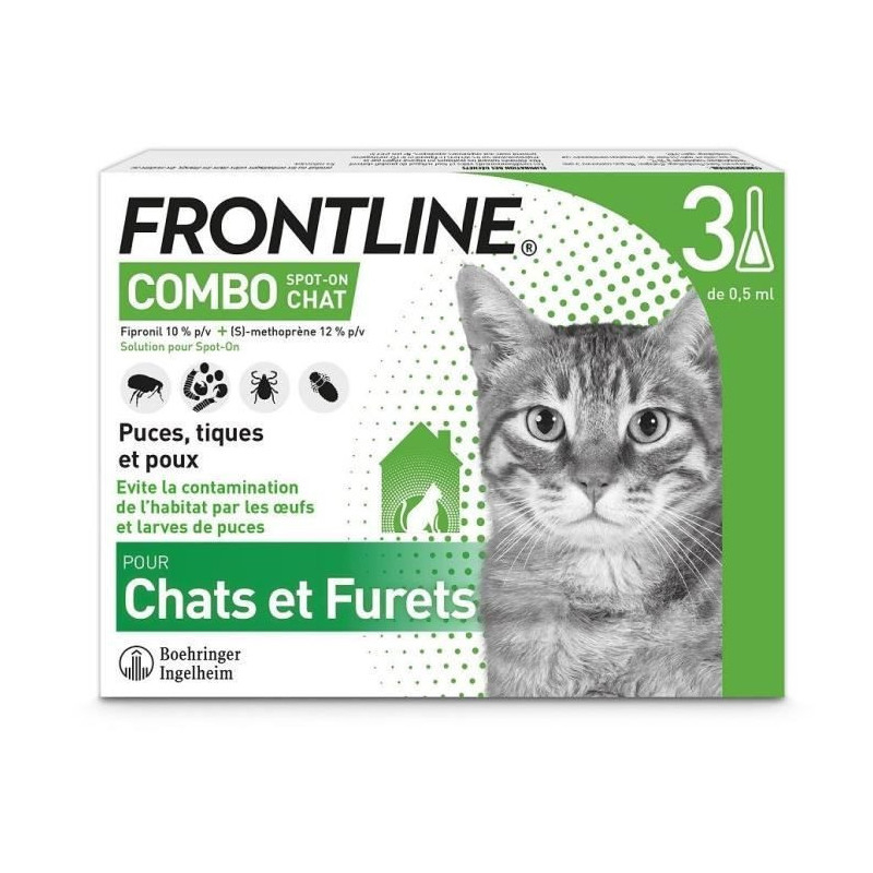 Frontline Combo Chats and Faurets 3 pipettes