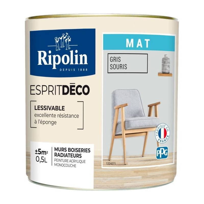 RIPOLIN Interior & Exterior Floor Paint - Concrete Gray Ral 7015 Satin