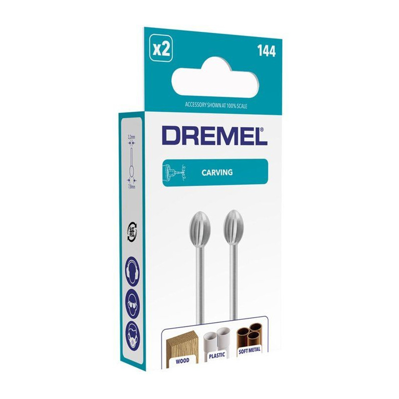 Set of 2 high speed steel strawberries Dremel 144 (7.8mm to sculpt and