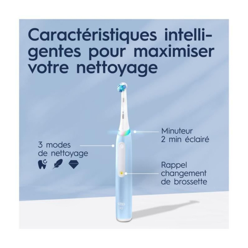Oral-B iO3s Electric Toothbrush - Blue - Bluetooth Connected, 2 Brush