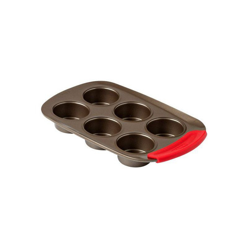 Muffin pan - PYREX - 1452001 - Round - Carbon steel - Non-stick - 6 ca