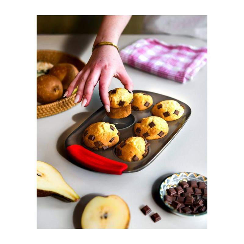 Muffin pan - PYREX - 1452001 - Round - Carbon steel - Non-stick - 6 ca