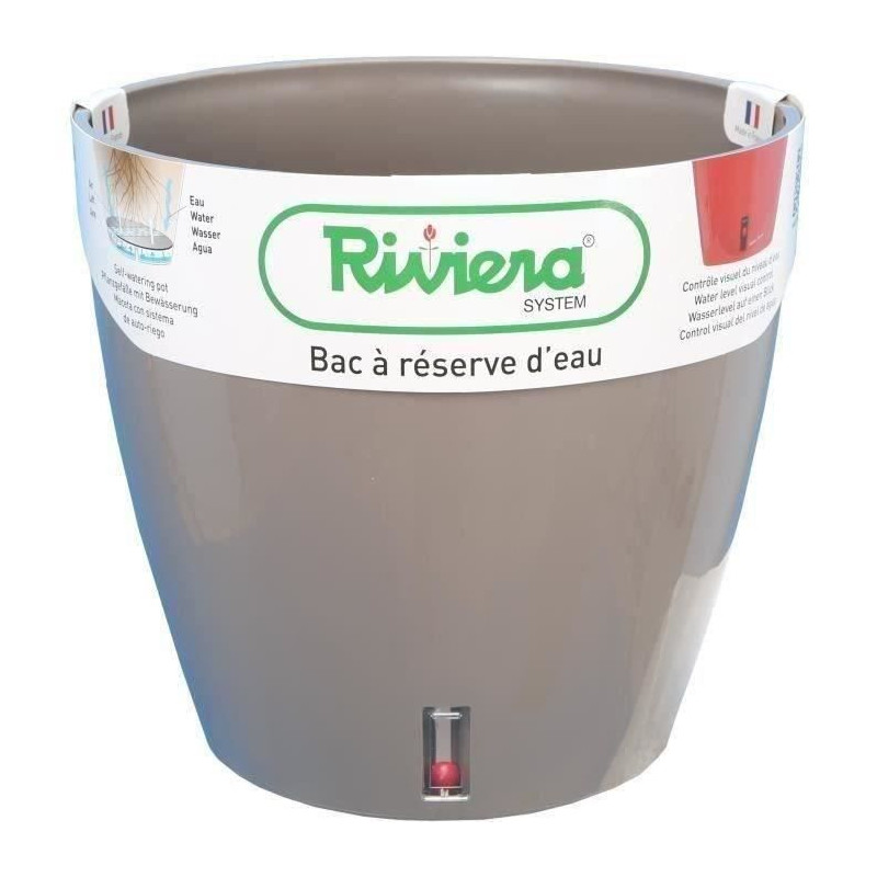 RIVIERA Water reserve tray - Round - Ø 36 x H 33 cm - Taupe