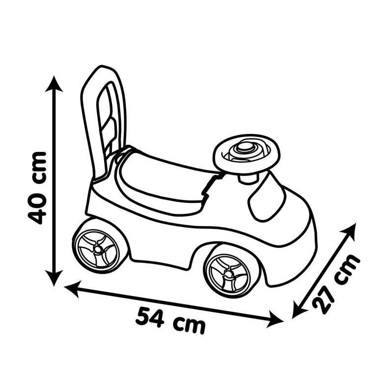 Smoby - 2 in 1 child carrier - Red car - Underseat storage + horn - Fr