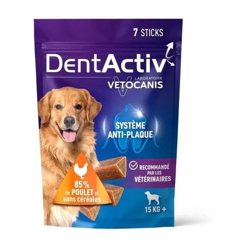 DentActiv - 7 Sticks - VETOCANIS - Oral Hygiene with Chicken for Dogs
