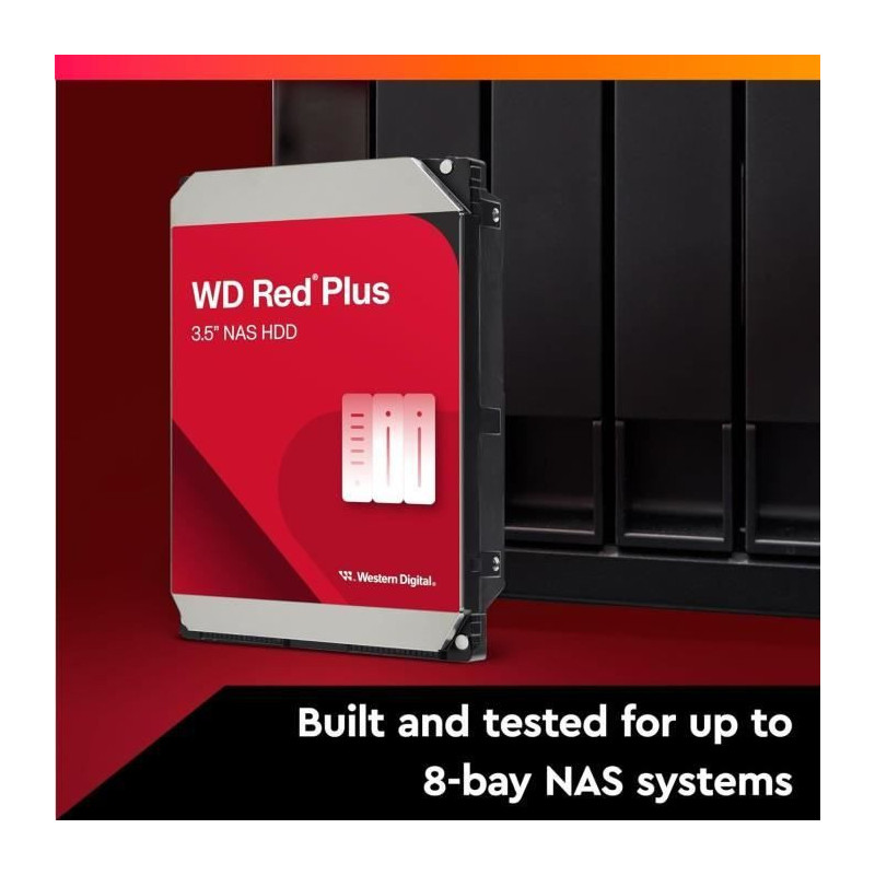 Internal Hard Drive - WESTERN DIGITAL - Red Plus - 4TB - 3.5 - Dedicat