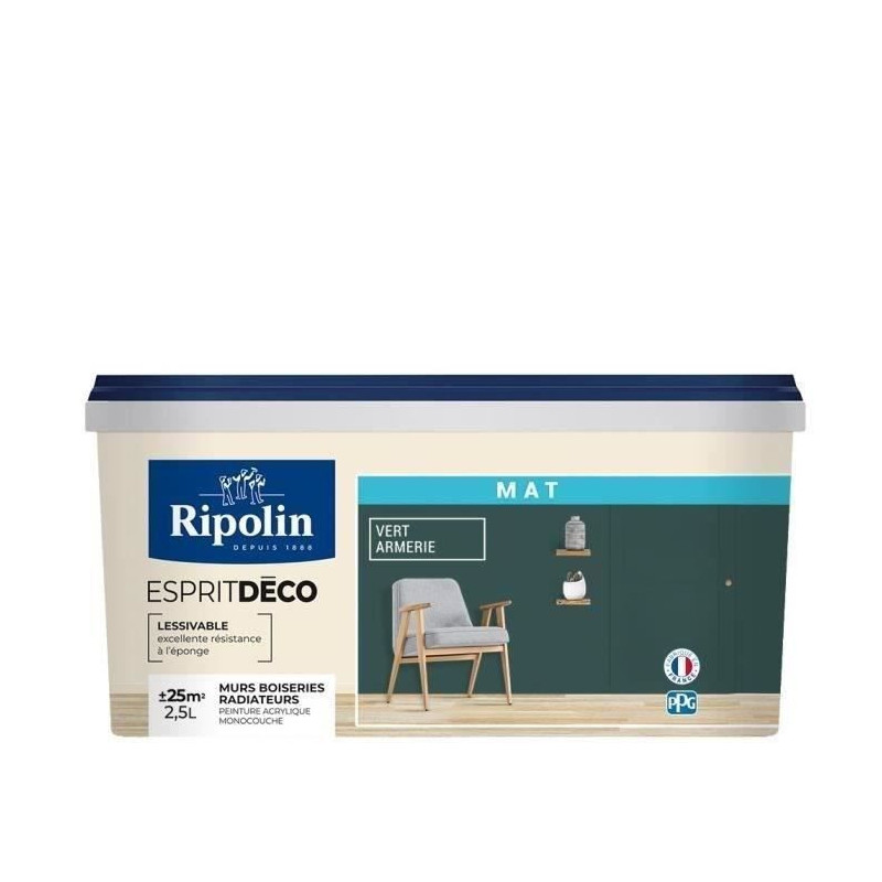 RIPOLIN Ultra Covering Matt Color Paint - Army Green