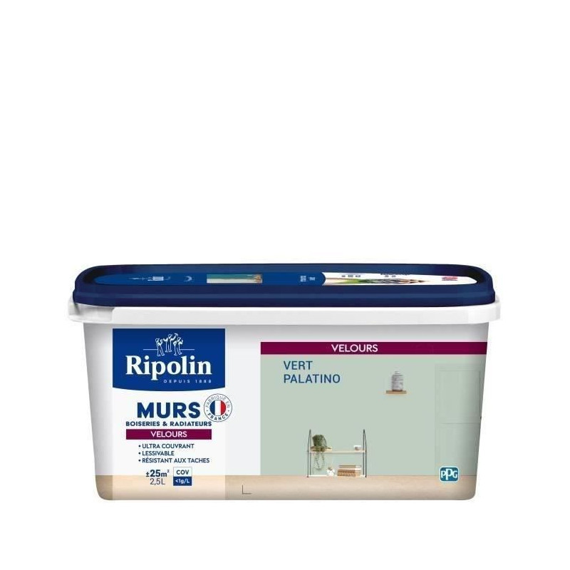 RIPOLIN Velvet Color Paint for Walls, Woodwork, Radiators - Palatino G