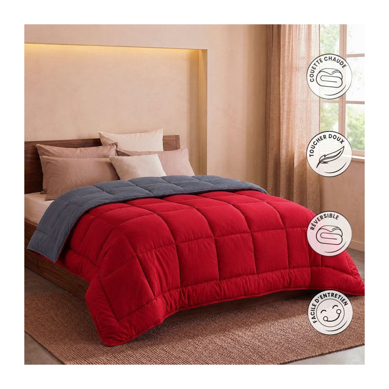 HUDSON Light microfiber duvet 200g / m² 220x240cm Gray & Red
