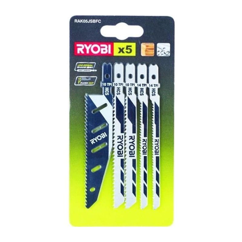 RYOBI 5 special blades for jigsawFLUSHCUT