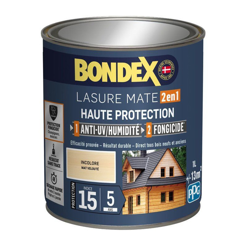 BONDEX 2 in 1 Satin High Protection Stain 5 years - Colorless
