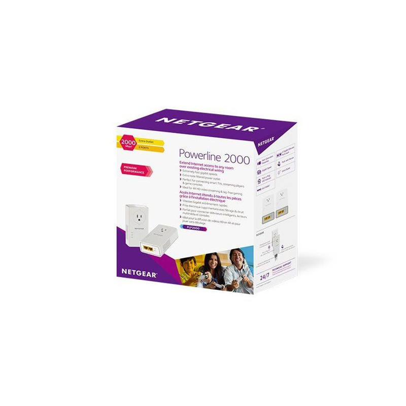 NETGEAR Pack of 2 adapters 2000 Mbit / s - 2 ports 10/100/1000 RJ45 -