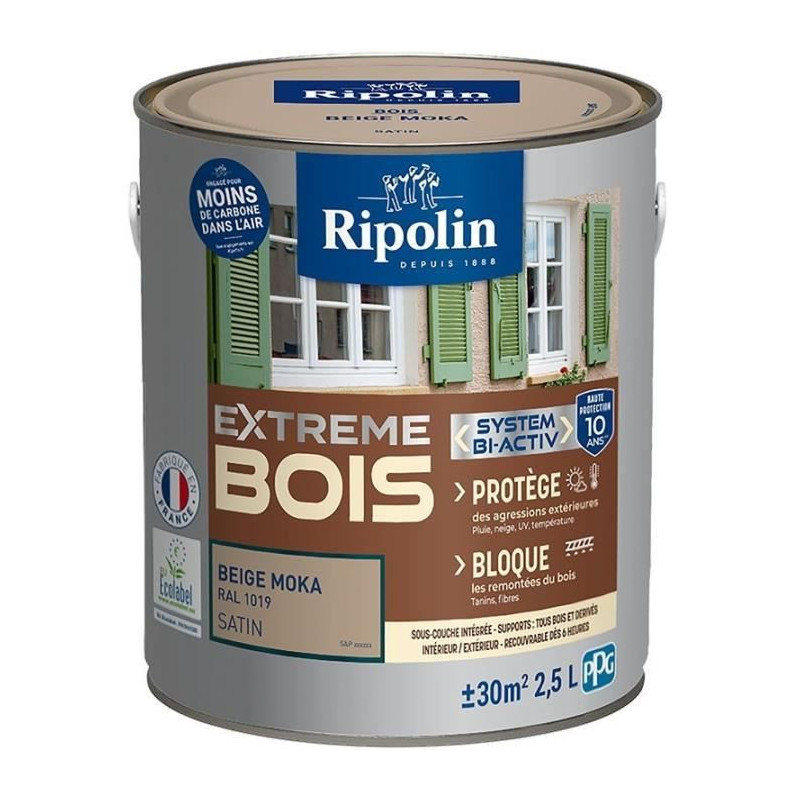 Extreme wood paint - Mocha beige RAL 1019 satin - RIPOLIN - 2.5 L