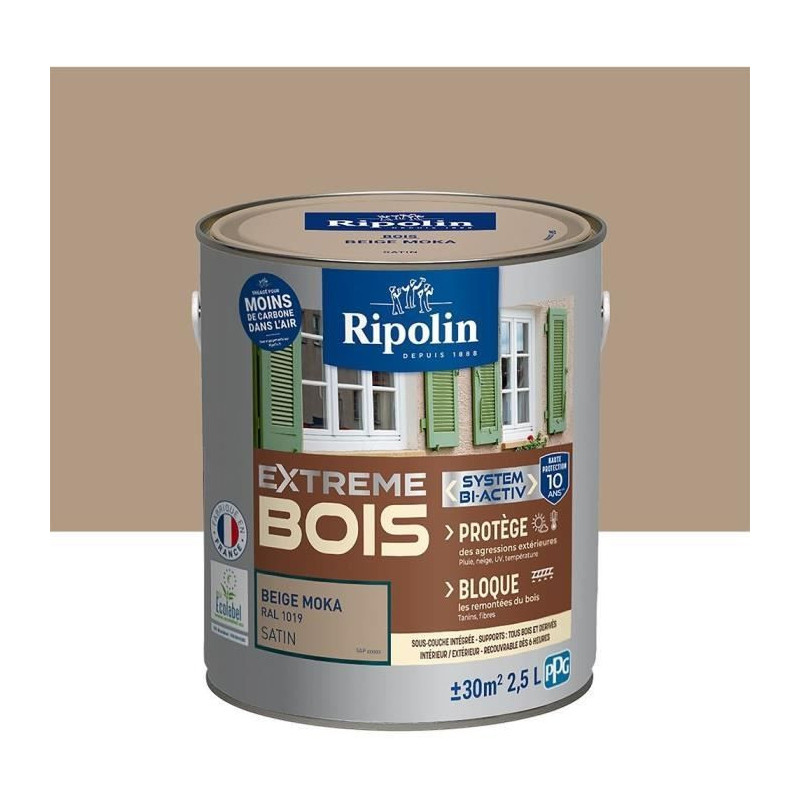 Extreme wood paint - Mocha beige RAL 1019 satin - RIPOLIN - 2.5 L