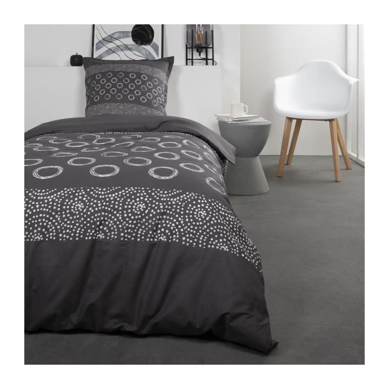 TODAY Cotton bed set for 1 person - 140x200 cm - Gael Gray Print