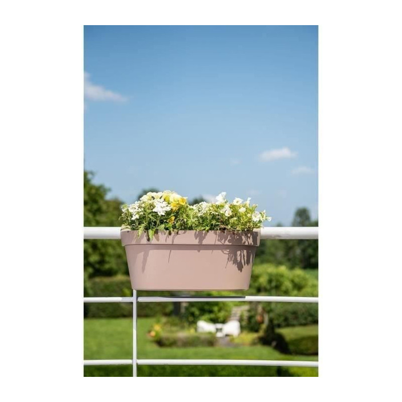 Planter + hook - GARDEN ID Star - Taupe 50 x 21 cm - Easy fixing - Wat