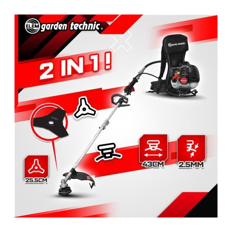 ELEM DCBT52DO-22 Backpack Brushcutter - 52cc - Padded Harness