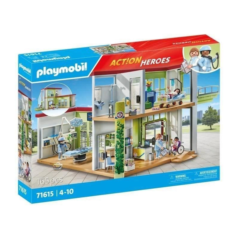 PLAYMOBIL 71615 Hospital, Action Heroes, Hospital, 165 pieces, Ages 4