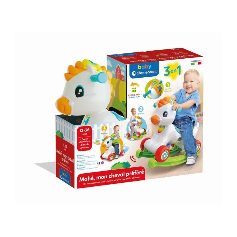 Clementoni - Rocking horse and wheels - Mane with intercation buttons