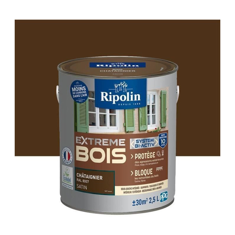 Extreme wood paint - Satin chestnut - RIPOLIN - 2.5 L
