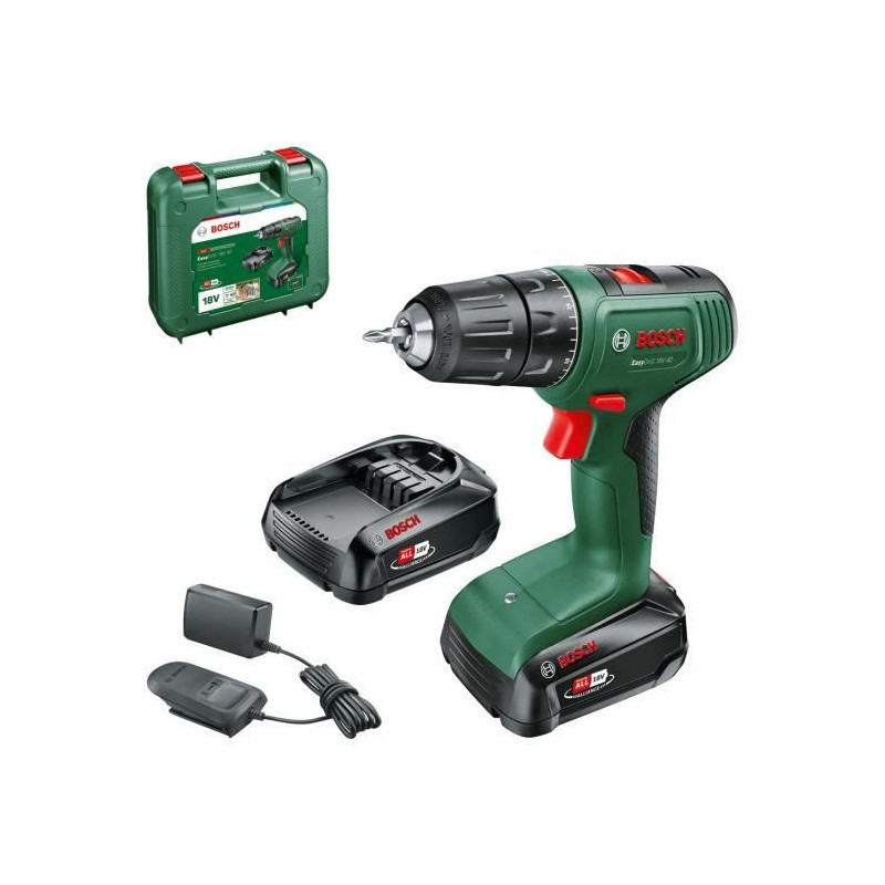 EasyDrill 18V-40 (2x 1.5Ah) + AL18V-20 drill driver in carrying case