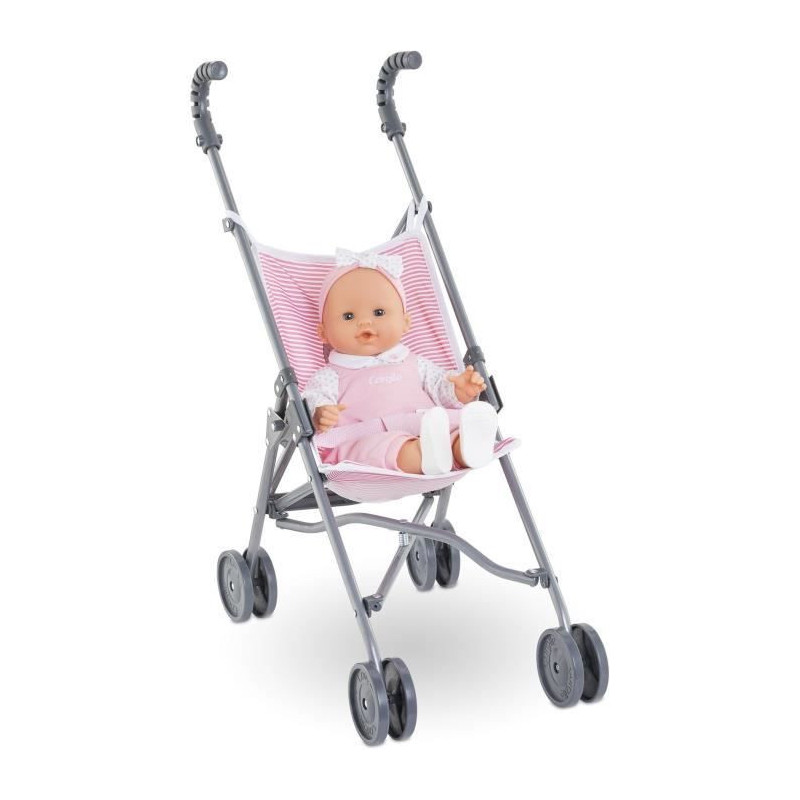 Baby doll accessory - COROLLE - Pink stroller for 30, 36 and 42cm baby