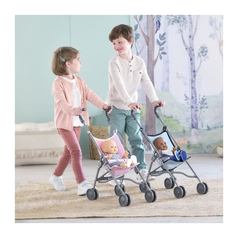 Baby doll accessory - COROLLE - Pink stroller for 30, 36 and 42cm baby