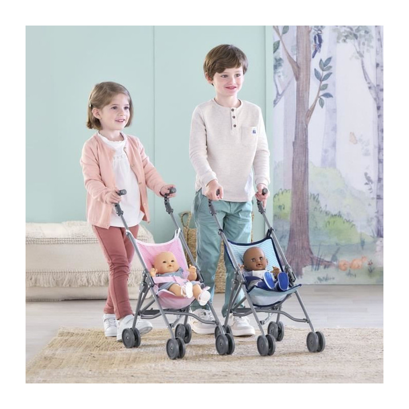Baby doll accessory - COROLLE - Pink stroller for 30, 36 and 42cm baby