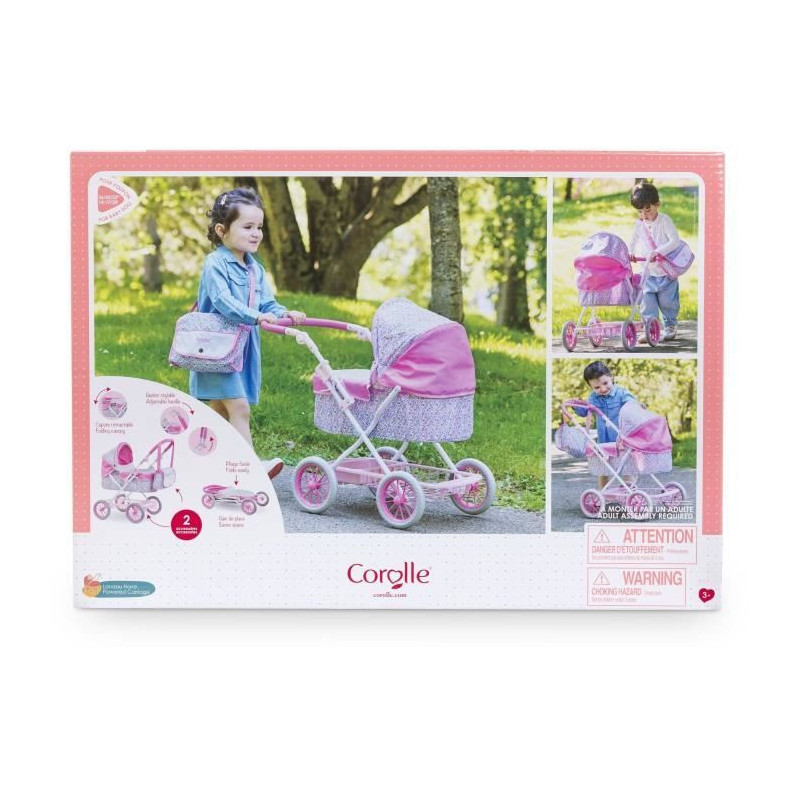Baby doll accessories - COROLLE - Floral pram - for 36 to 52 cm baby d