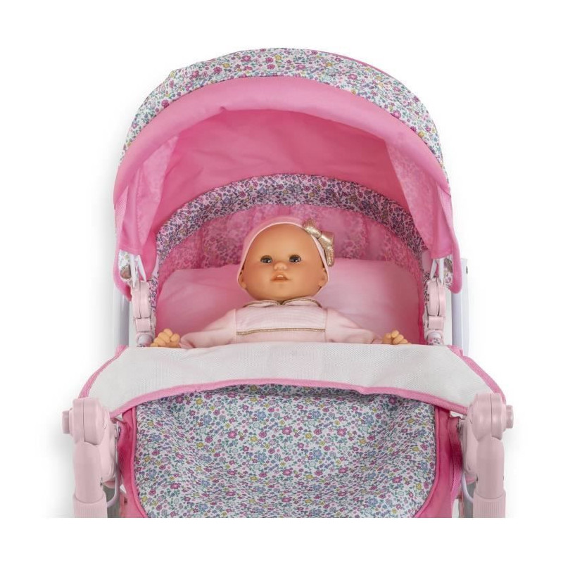 Baby doll accessories - COROLLE - Floral pram - for 36 to 52 cm baby d