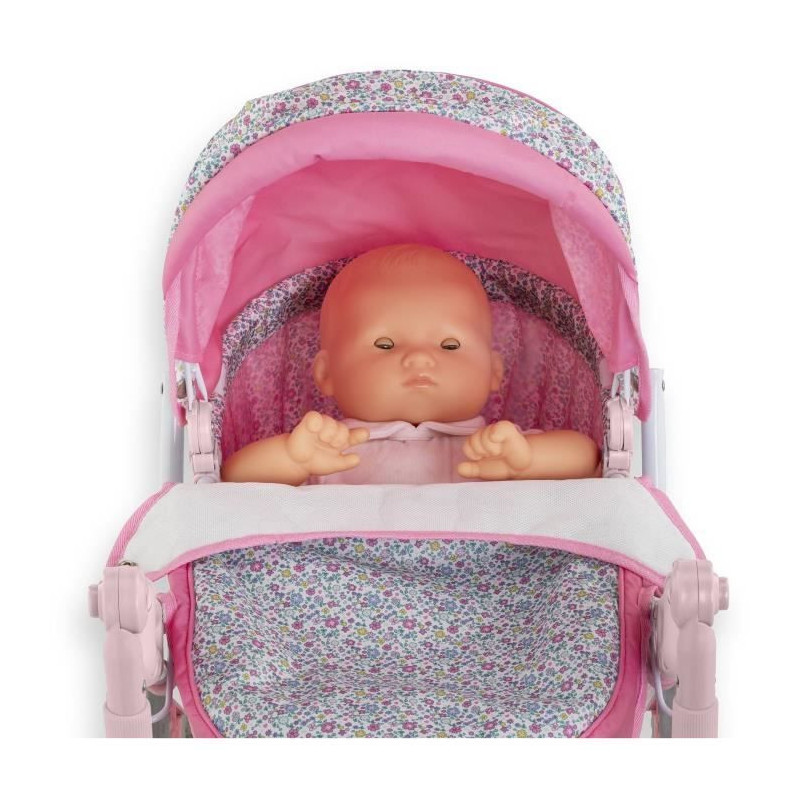 Baby doll accessories - COROLLE - Floral pram - for 36 to 52 cm baby d