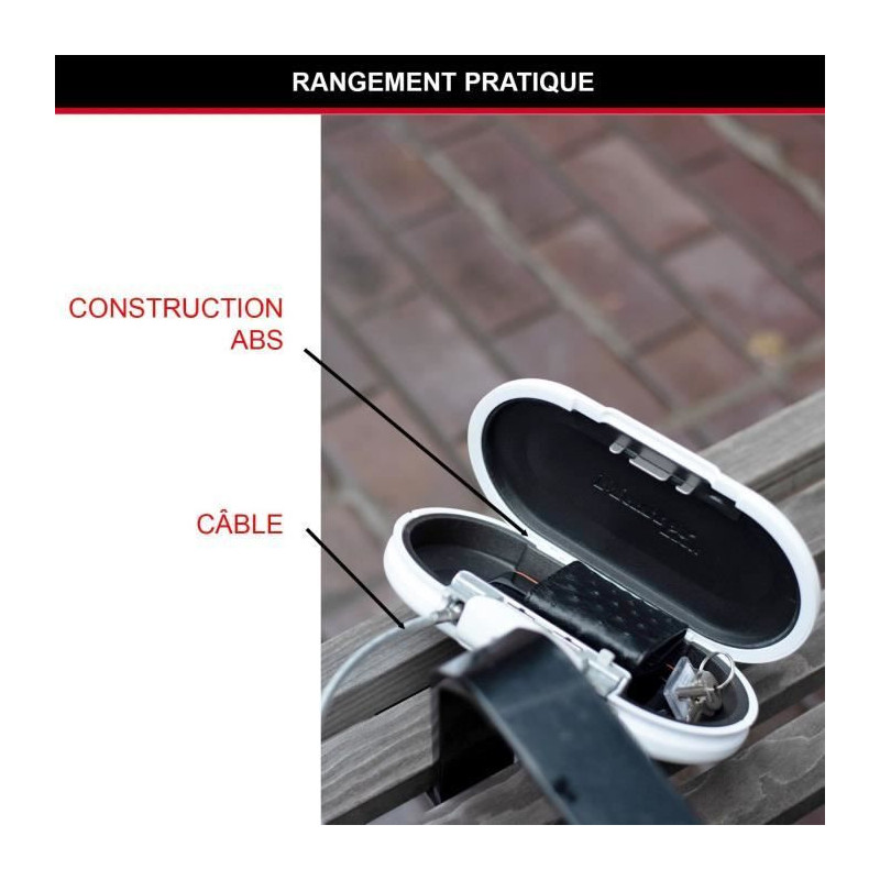 MASTER LOCK Portable Mini Travel Storage Box with Security Cable - Whi