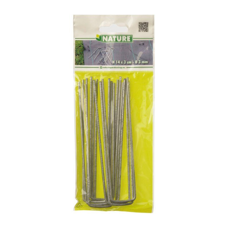 NATURE Set of 10 metal clips for floor fixing - Ø 3 mm / H 14 x 3 cm