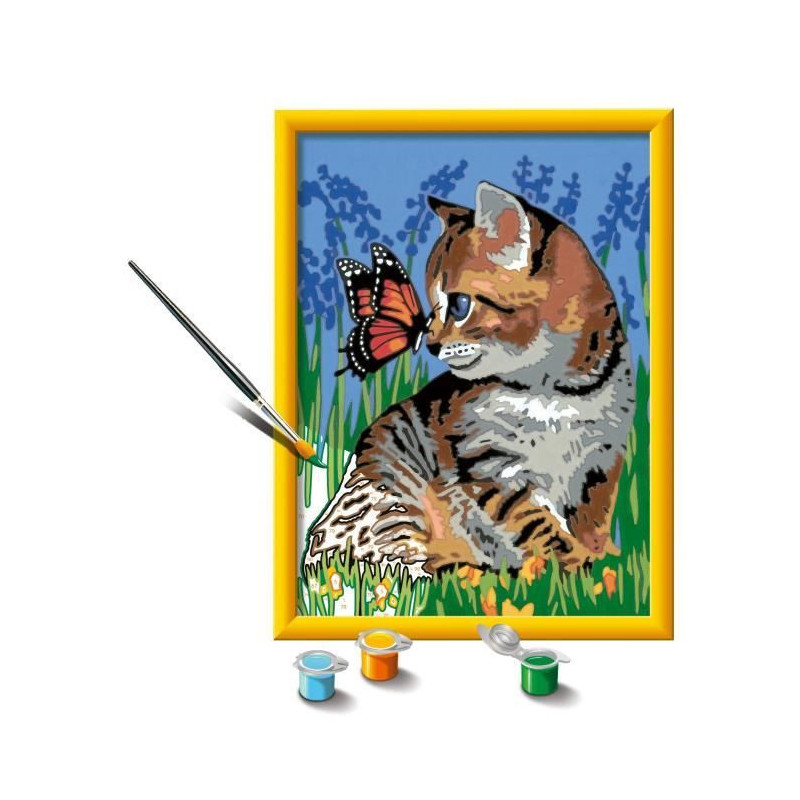 CreArt Kids 18x24cm Cat and his companion the butterfly, Paint by numb