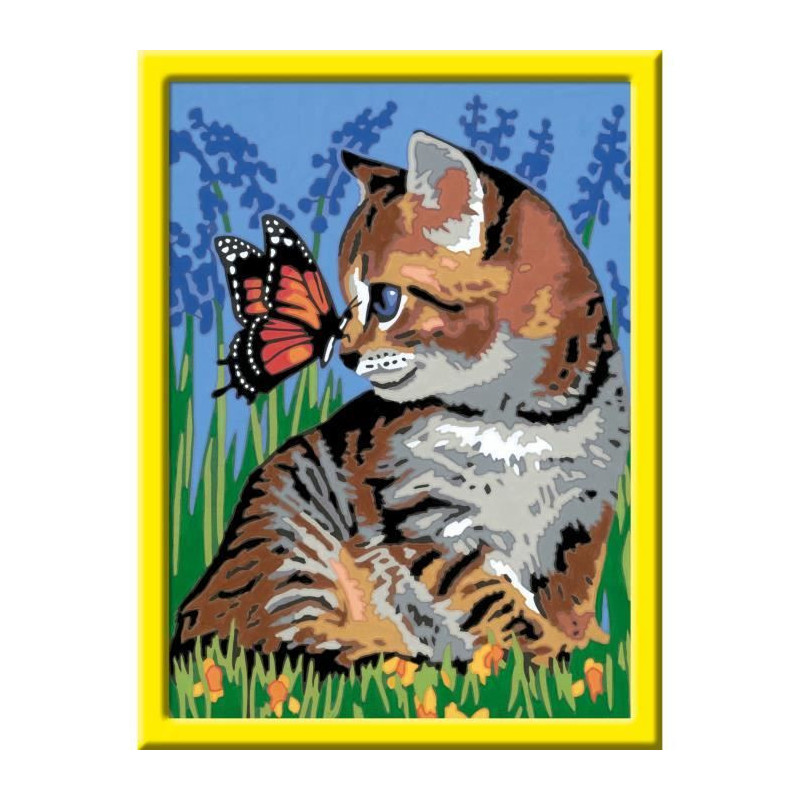 CreArt Kids 18x24cm Cat and his companion the butterfly, Paint by numb