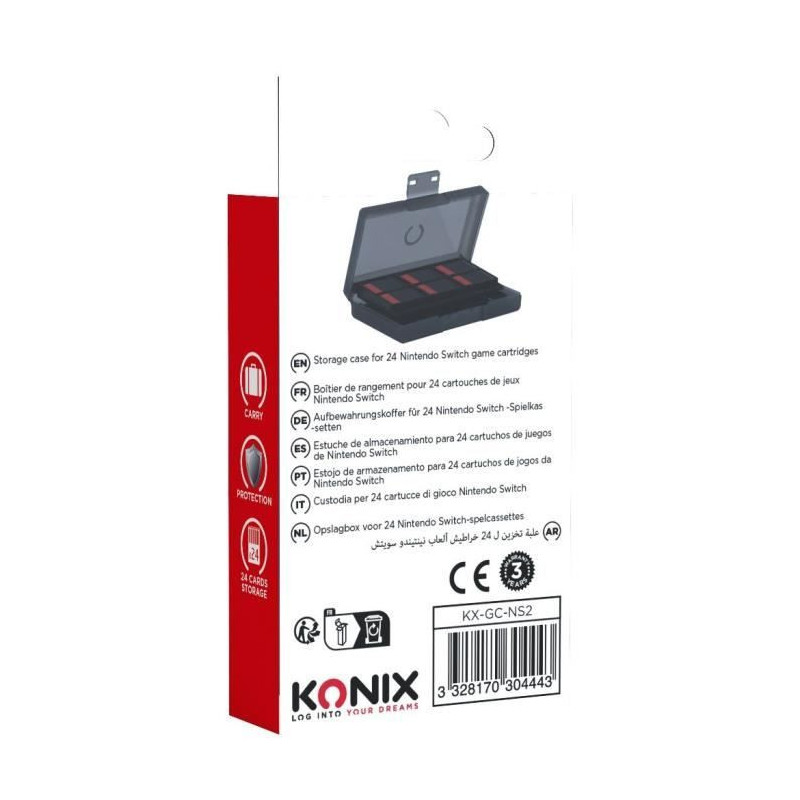 Protective and transport case - KONIX - For Nintendo Switch 2 game car