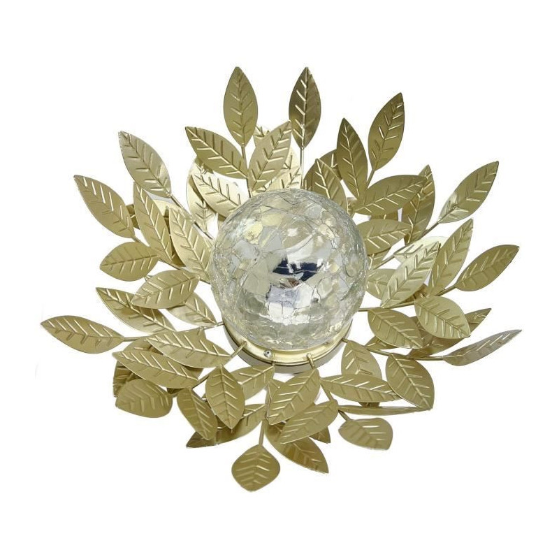Solar water lily GALIX G4495 - Metal, Gold and cracked glass - 7 Lumen