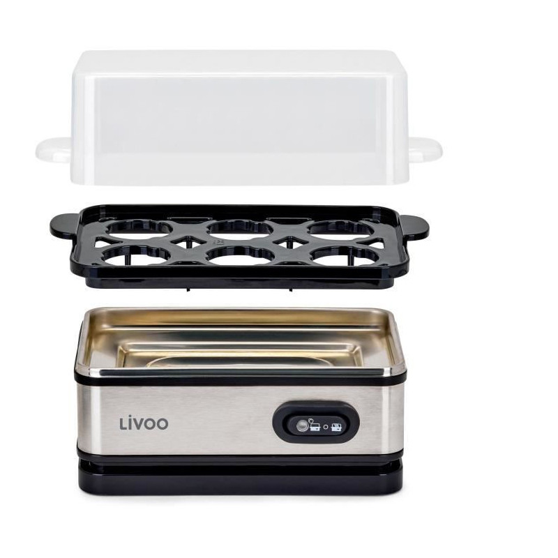 Egg cooker - LIVOO - DOC290 - 400W - 6 eggs - Stainless steel - Keep w
