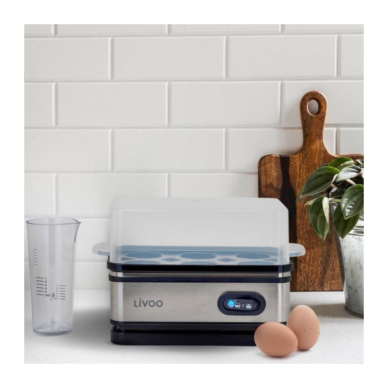 Egg cooker - LIVOO - DOC290 - 400W - 6 eggs - Stainless steel - Keep w